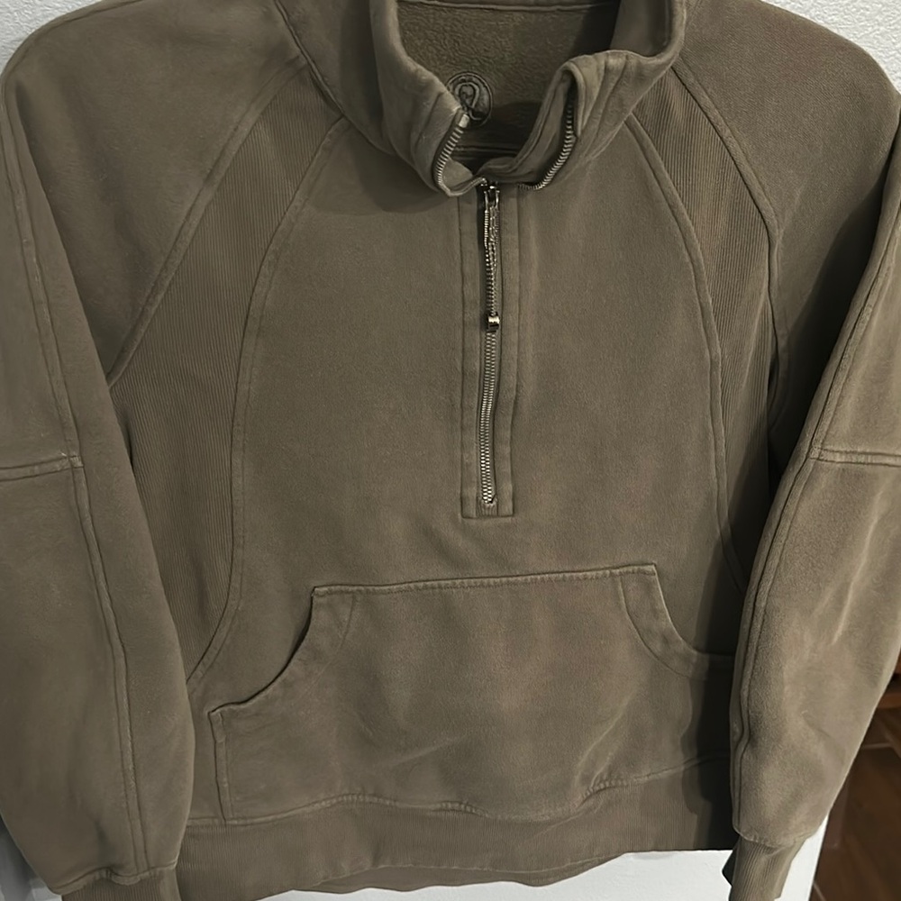Lululemon Olive Green Half-Zip Pullover - Picture 3 of 5